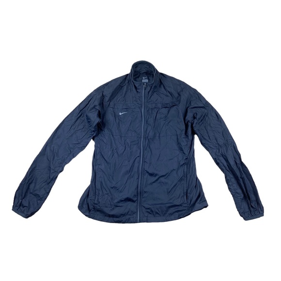 Women’s Nike Black Vented Full Zip Running Windbreaker Jacket Size L - Picture 1 of 4